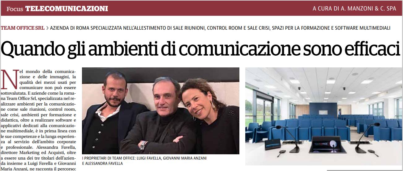 La Repubblica Roma racconta Team Office. Nell'immagine la copia dell'articolo
